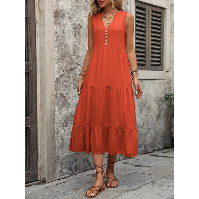 Tiered A-Line Midi Dress