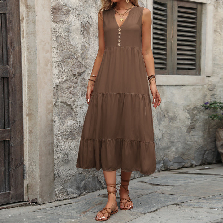 Tiered Fit and Flare Midi Dress