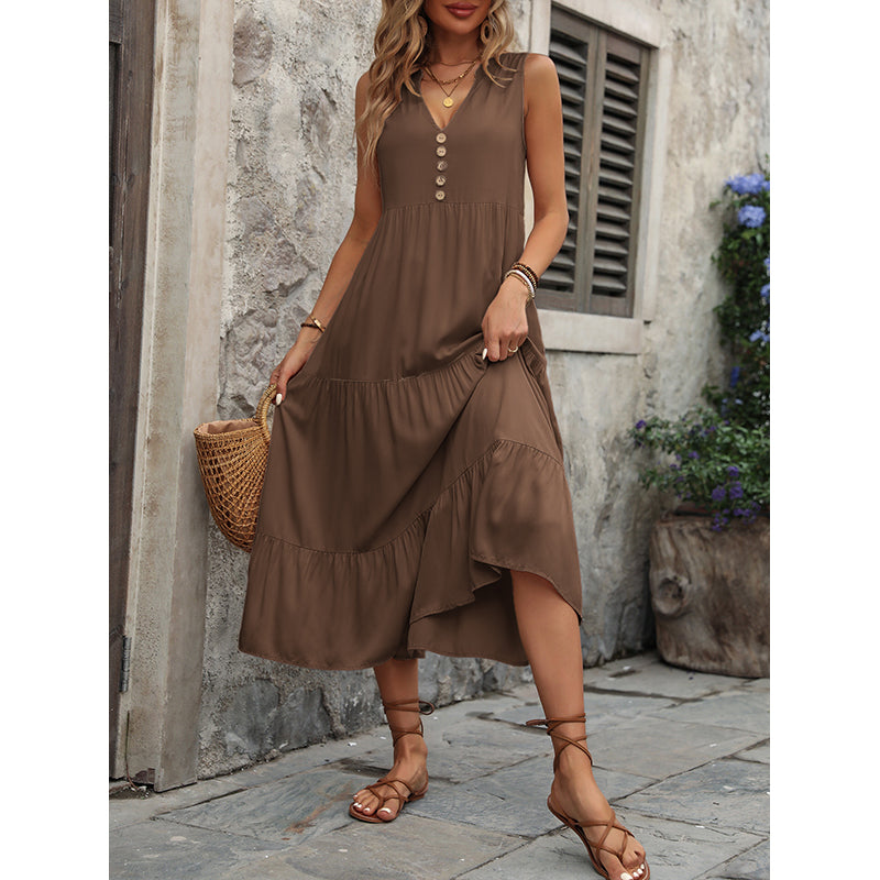 Tiered Fit and Flare Midi Dress