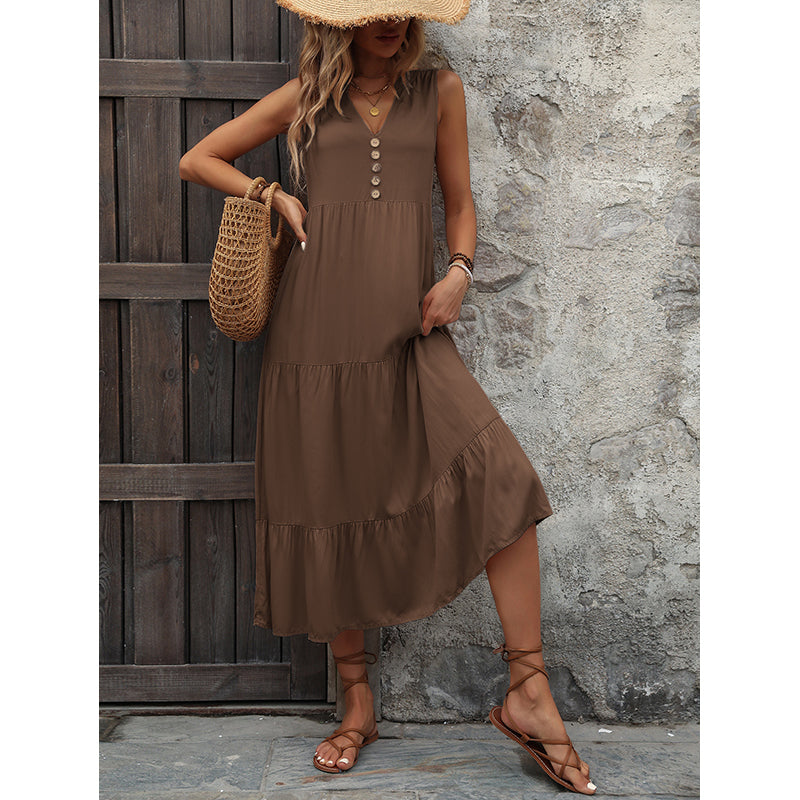 Tiered Fit and Flare Midi Dress