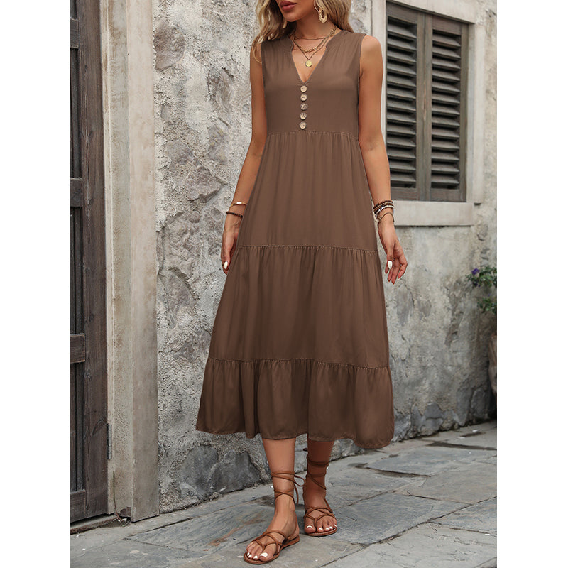 Tiered Fit and Flare Midi Dress
