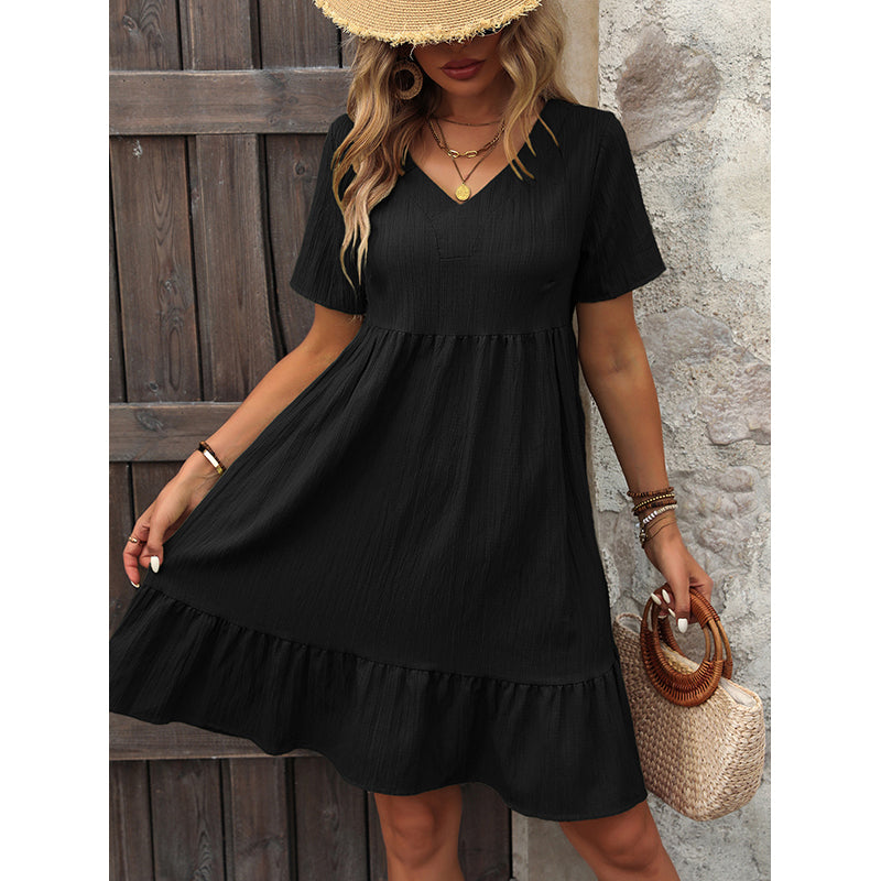 Black Layered A-Line Dress