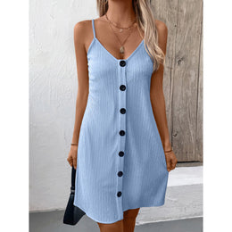 Shoulder Straps A-Line Midi Dress