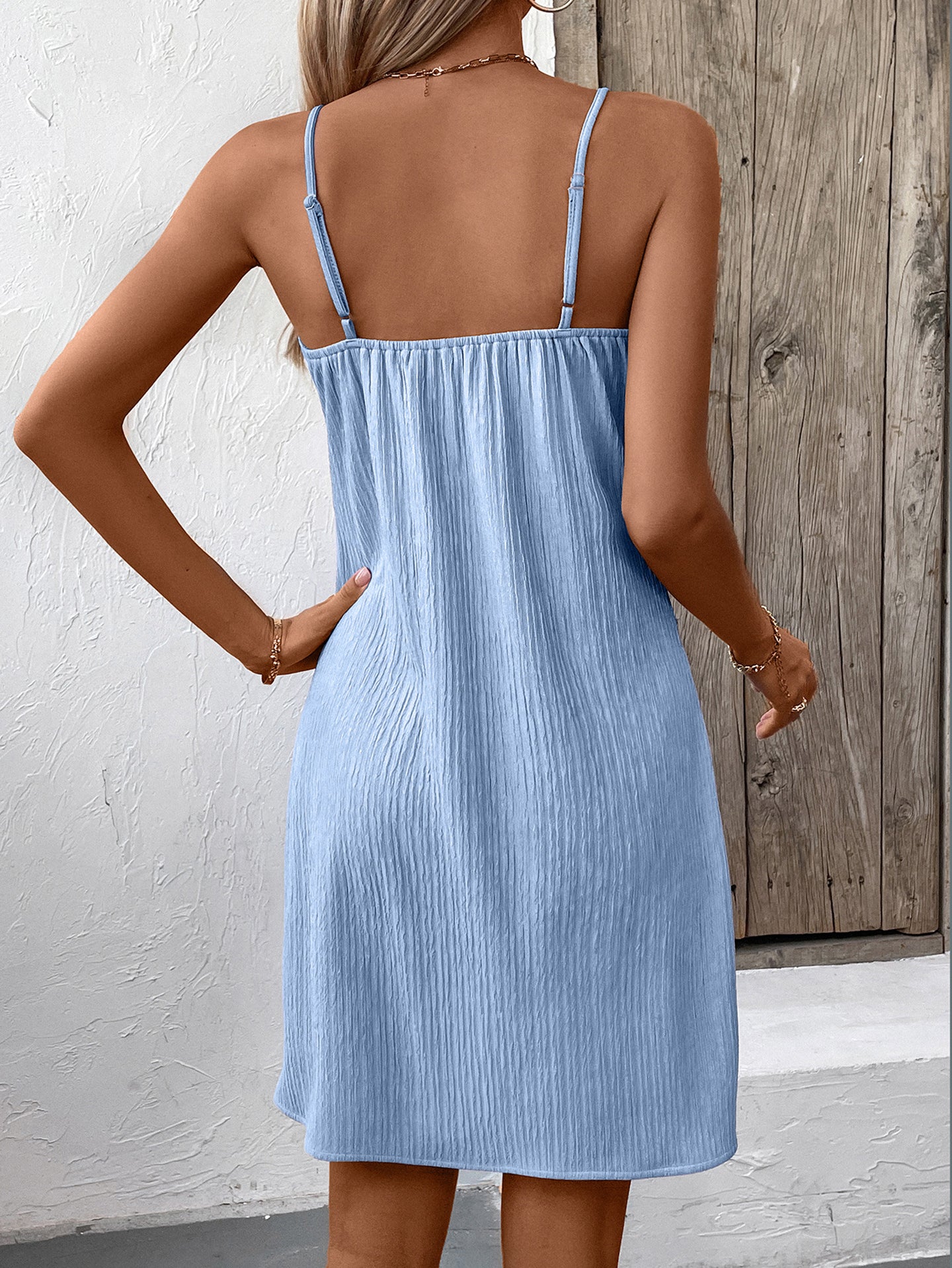 Shoulder Straps A-Line Midi Dress