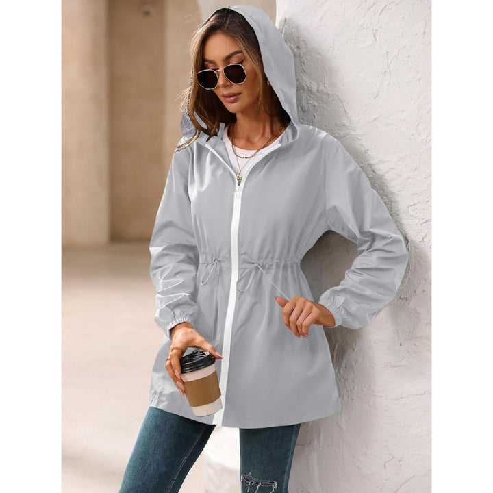 Grey Hooded Long Sleeves Shrug