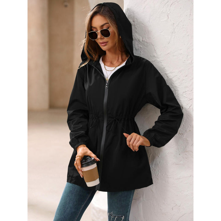 Black Hooded Open Front Shrug