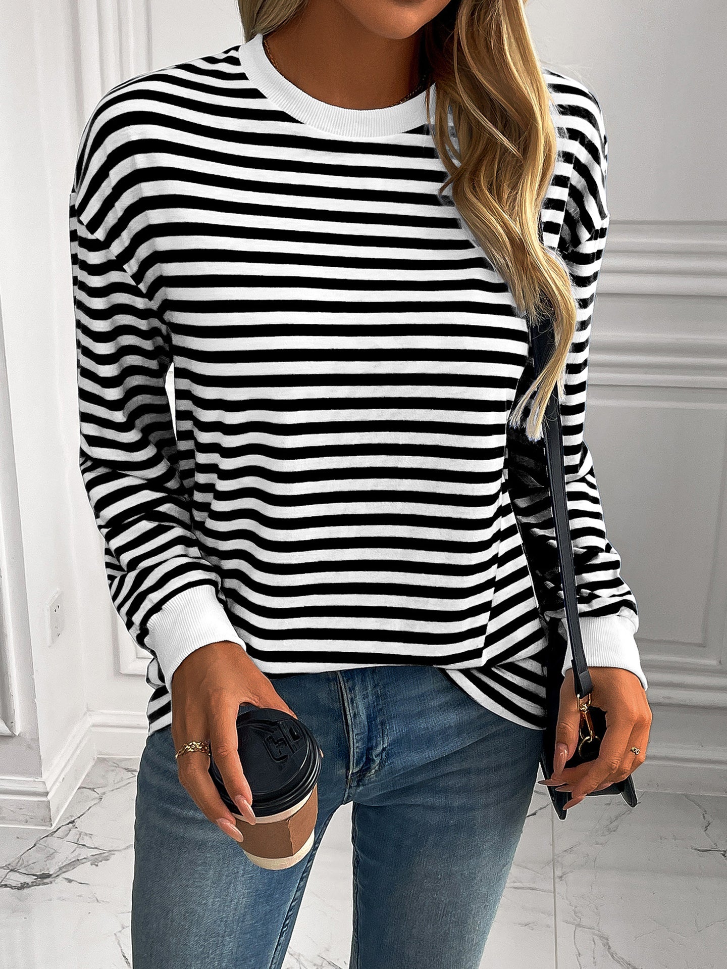 Women Horizontal Stripes Top