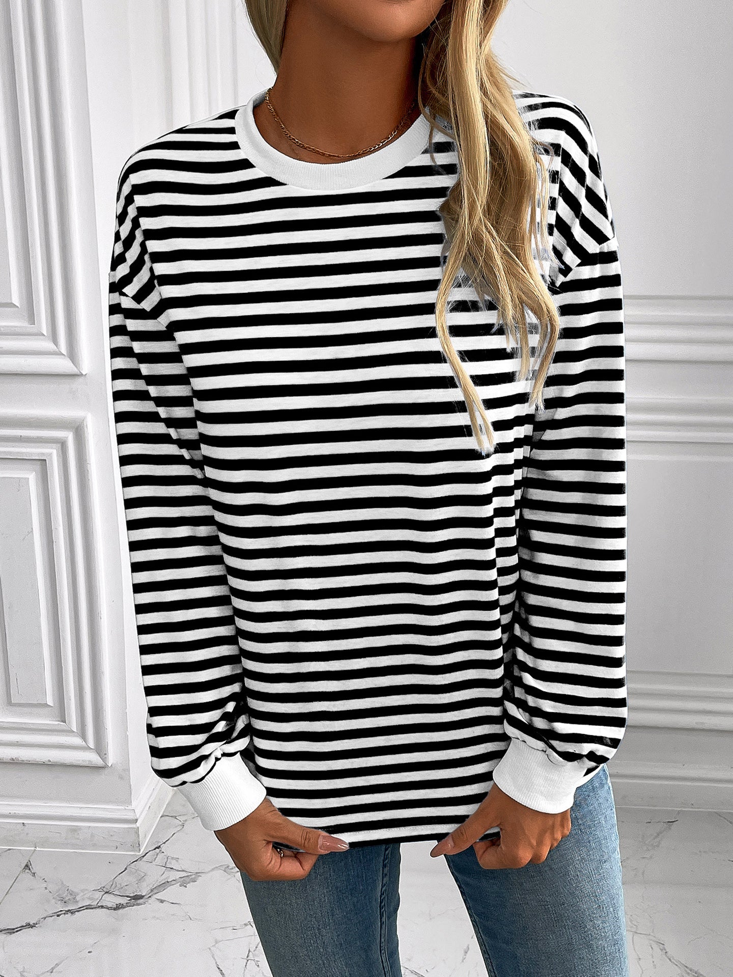 Women Horizontal Stripes Top