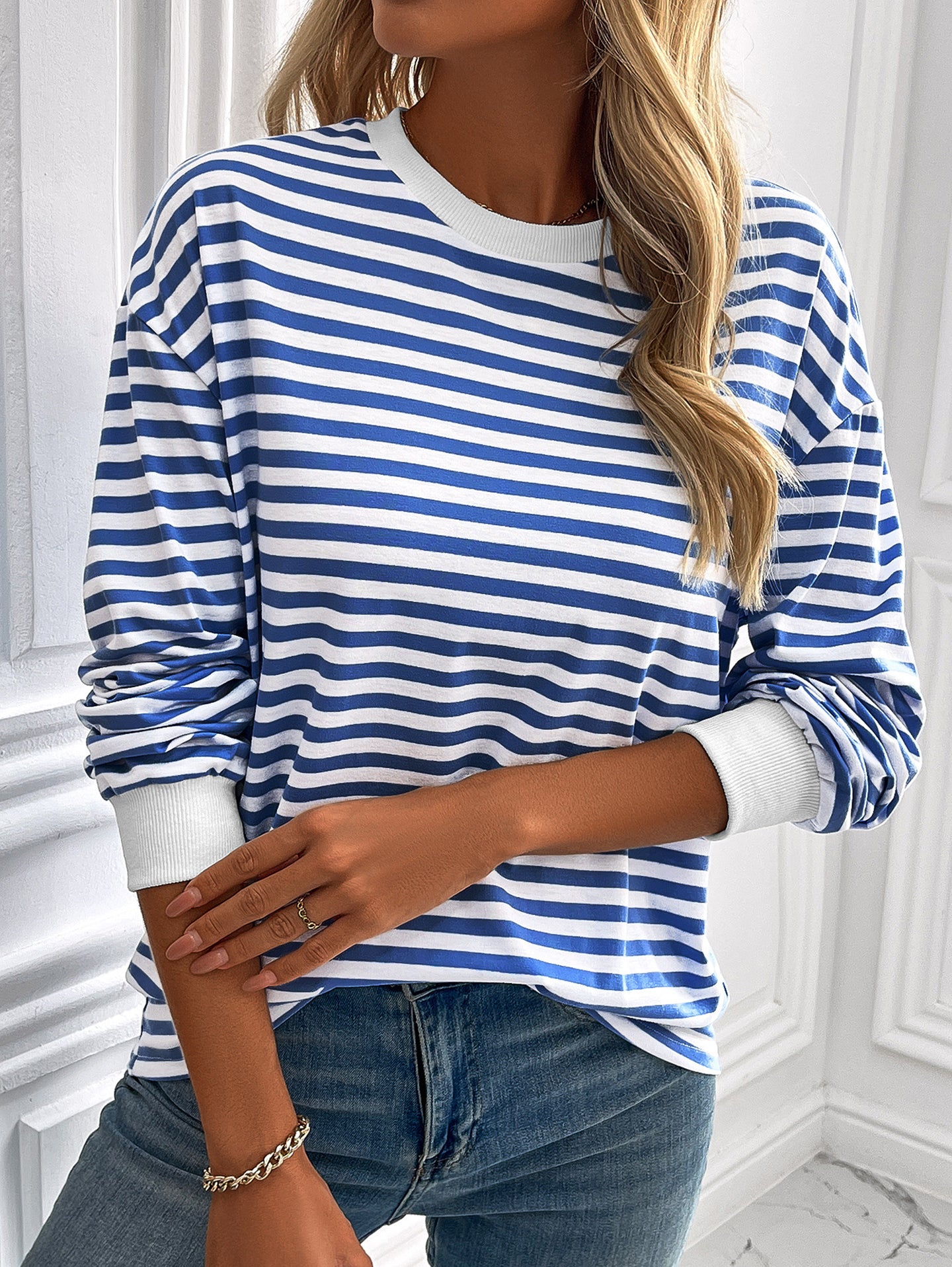 Women Horizontal Stripes Top