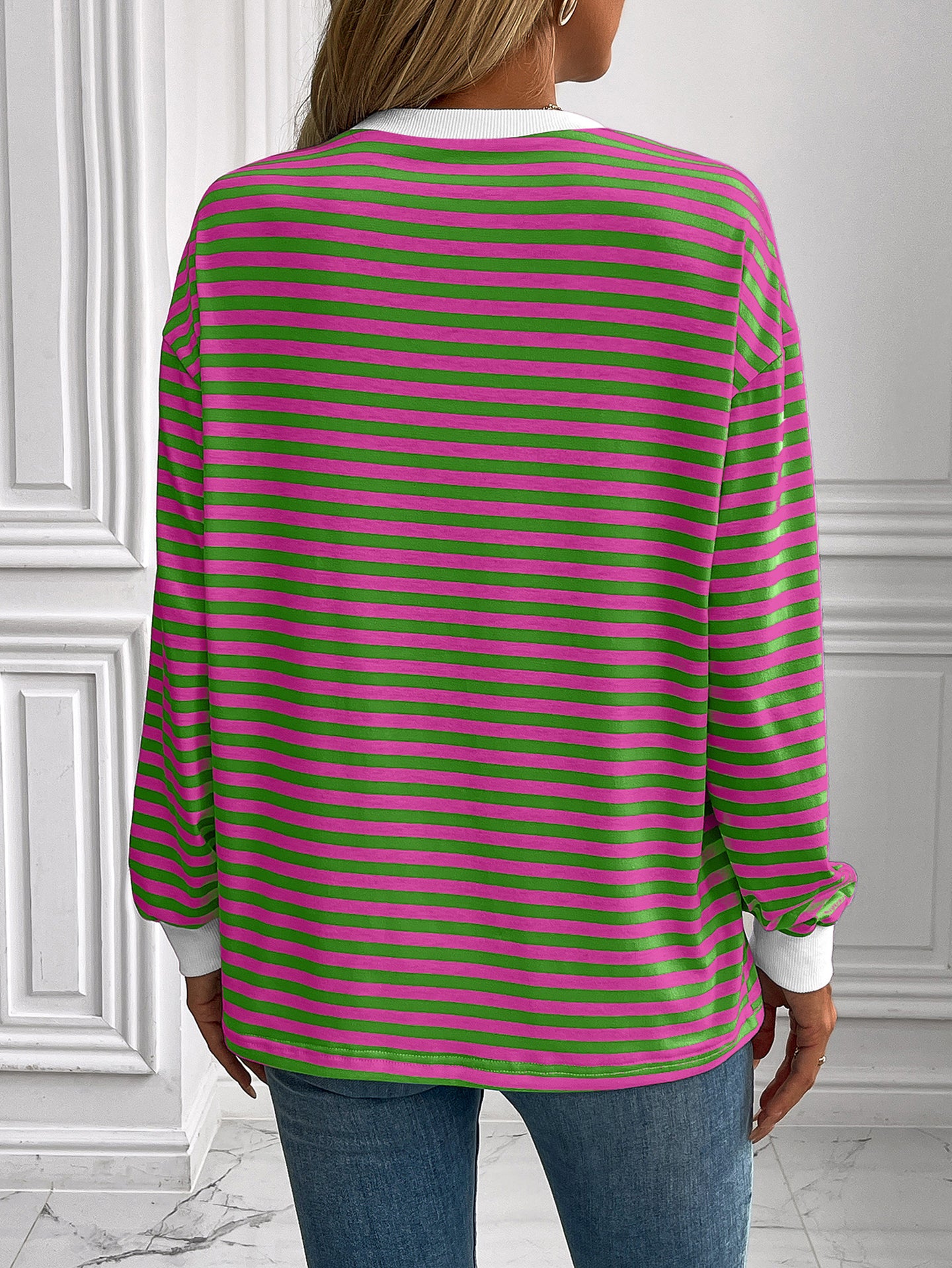 Women Horizontal Stripes Top