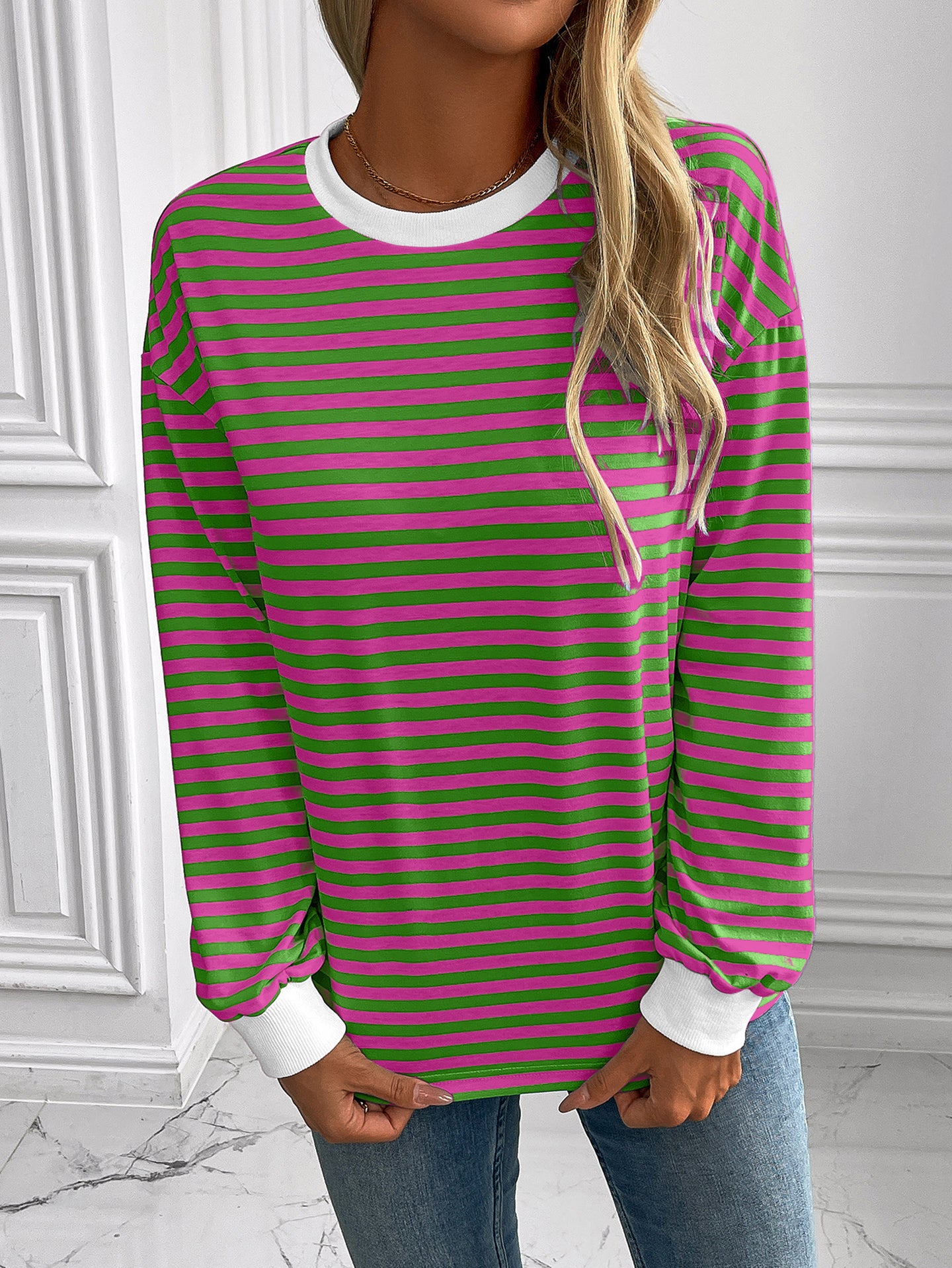Women Horizontal Stripes Top