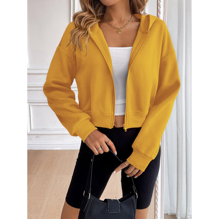Women Hooded Solid Casual Windcheater Jacket