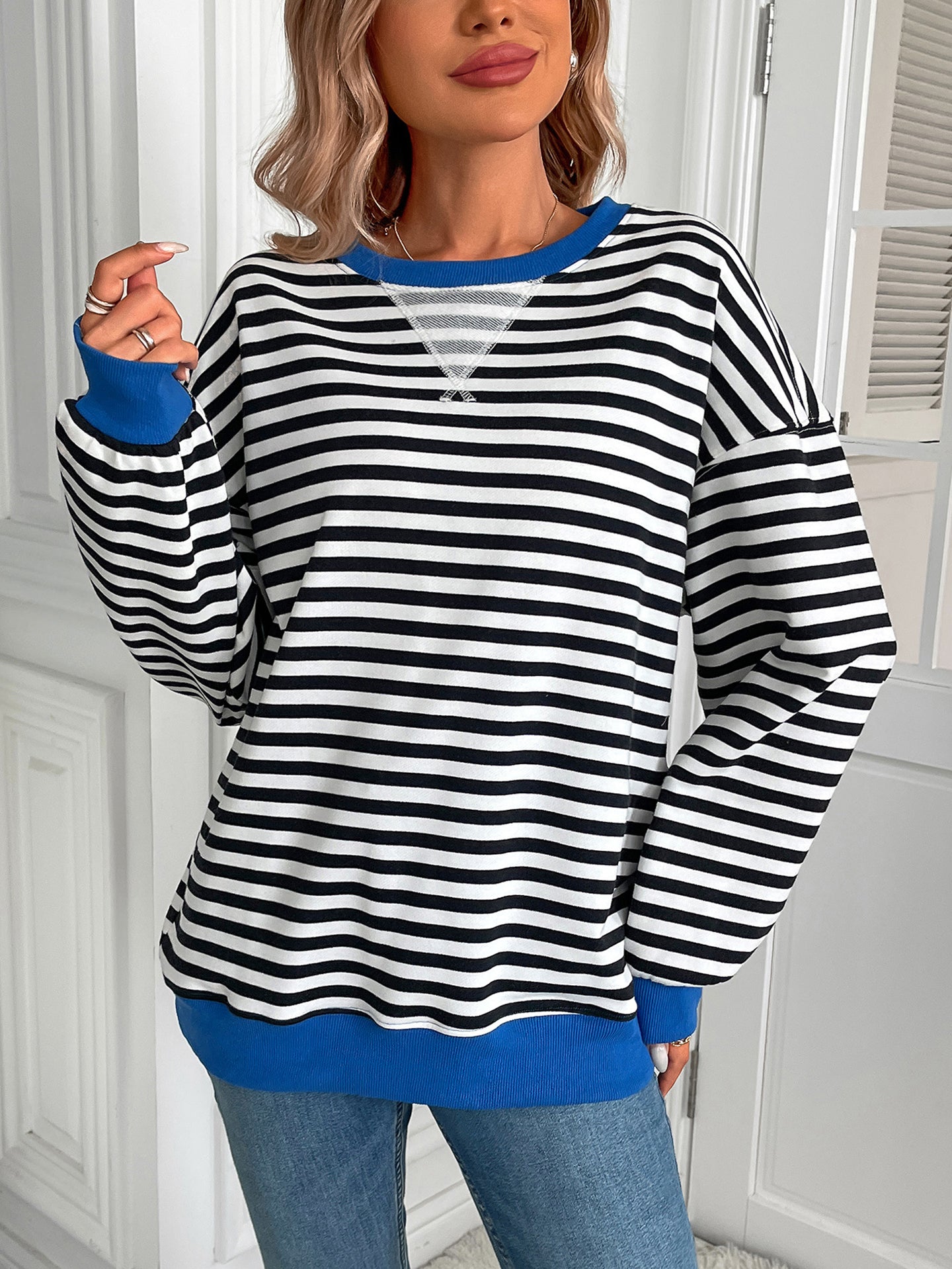 Women Horizontal Stripes Striped Regular Top