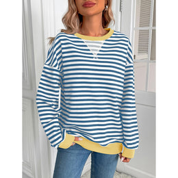 Women Striped Long Sleeves Top