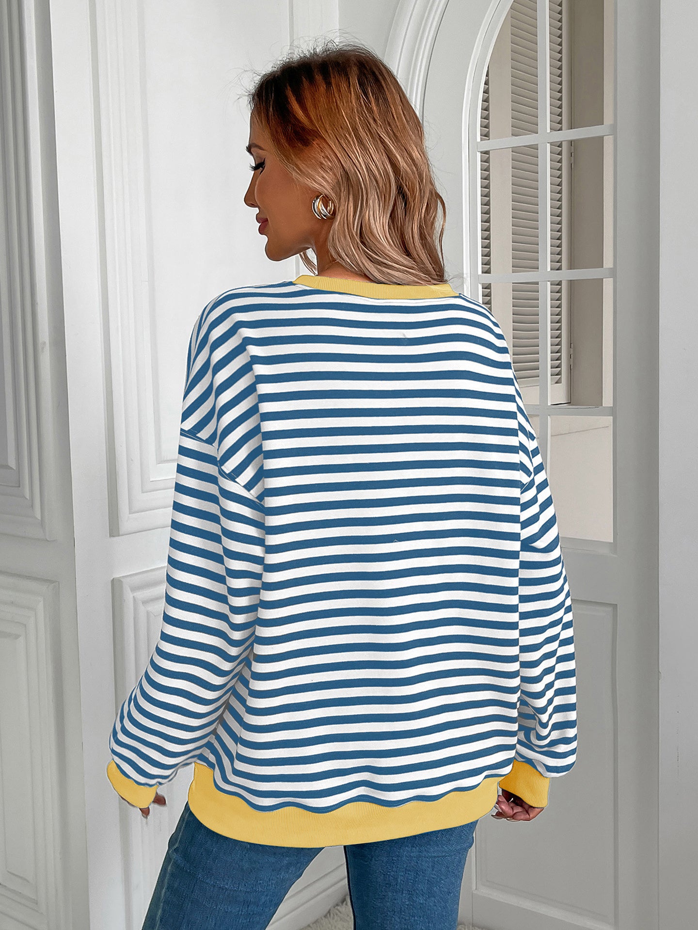 Women Striped Long Sleeves Top
