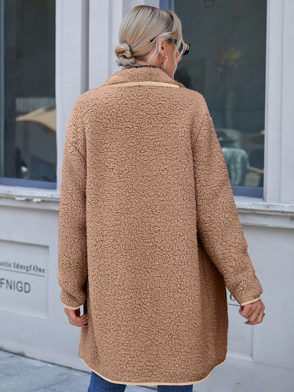 Women Khaki Coloured Solid Longline Over Coats