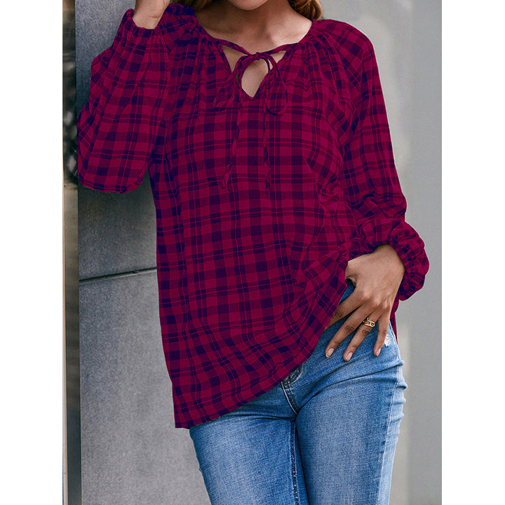 Women Red Gingham Checks Opaque Checked Casual Shirt