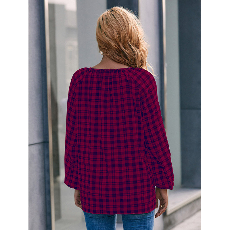 Women Red Gingham Checks Opaque Checked Casual Shirt
