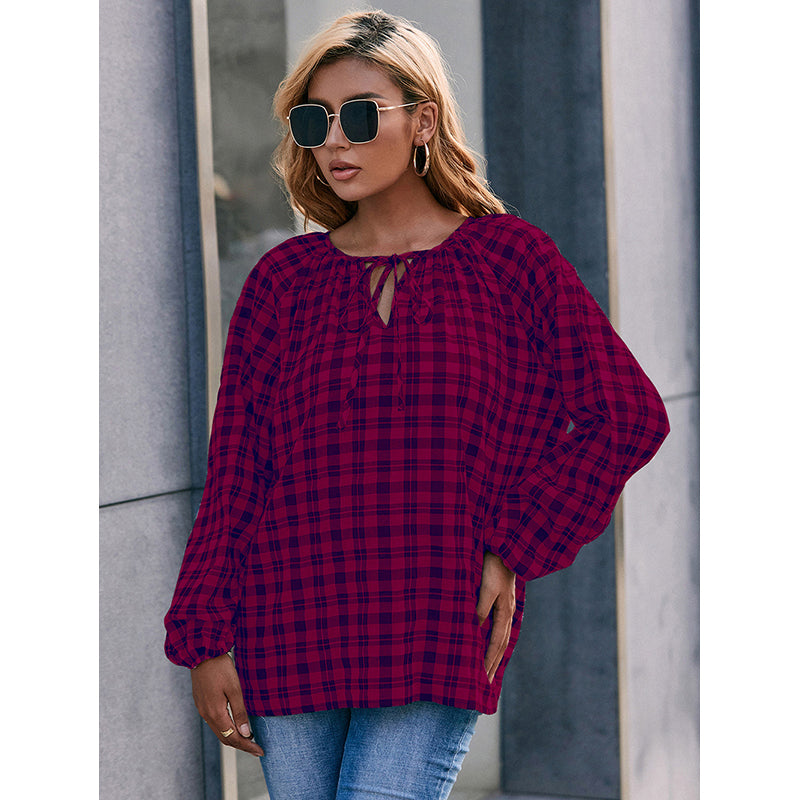 Women Red Gingham Checks Opaque Checked Casual Shirt