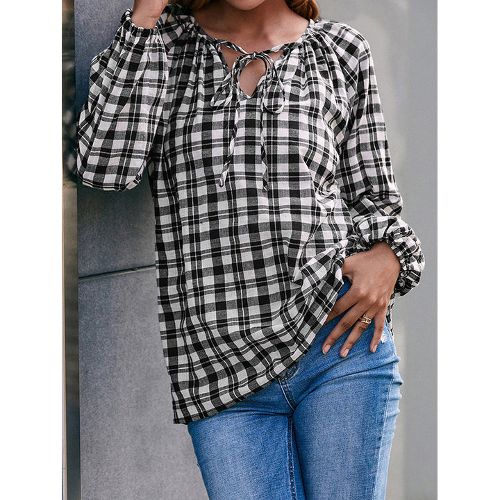 Women Black Gingham Checks Opaque Checked Casual Shirt