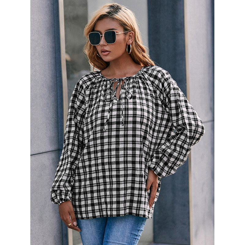 Women Black Gingham Checks Opaque Checked Casual Shirt