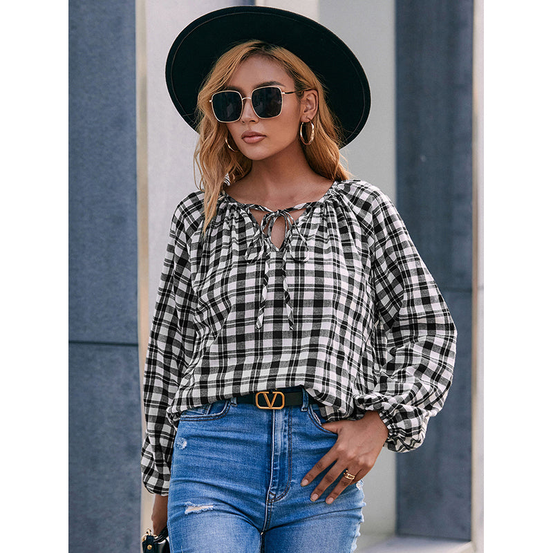 Women Black Gingham Checks Opaque Checked Casual Shirt