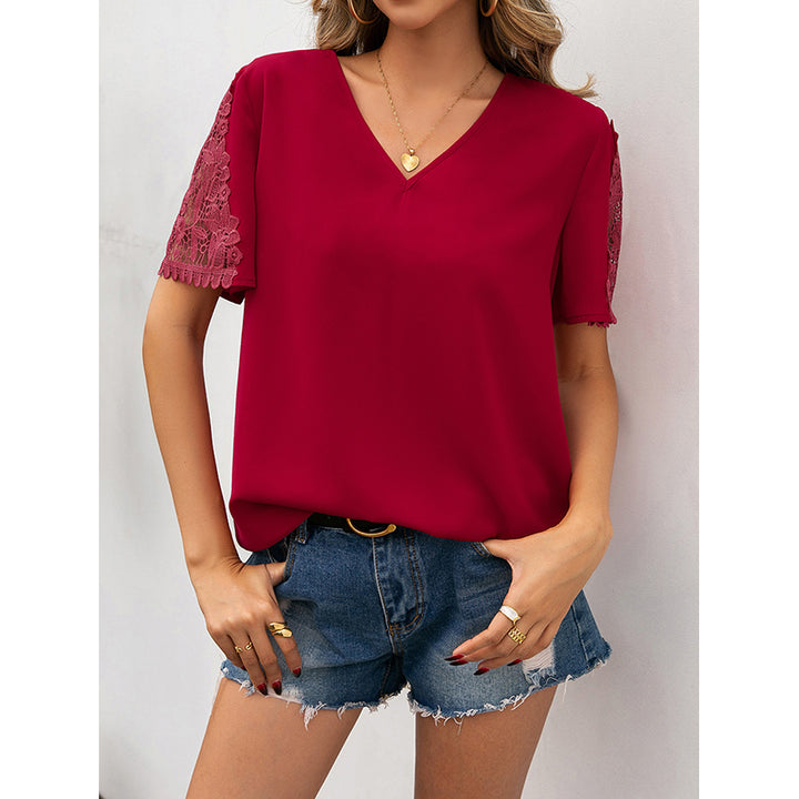Lace-Up V-Neck Top
