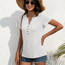 Women White Solid Poly Cotton Top