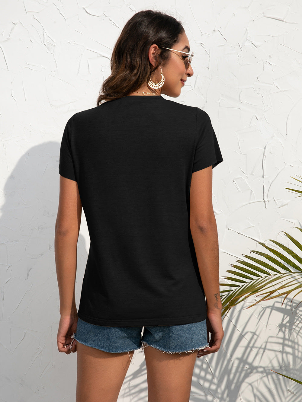 Women Black Solid Top