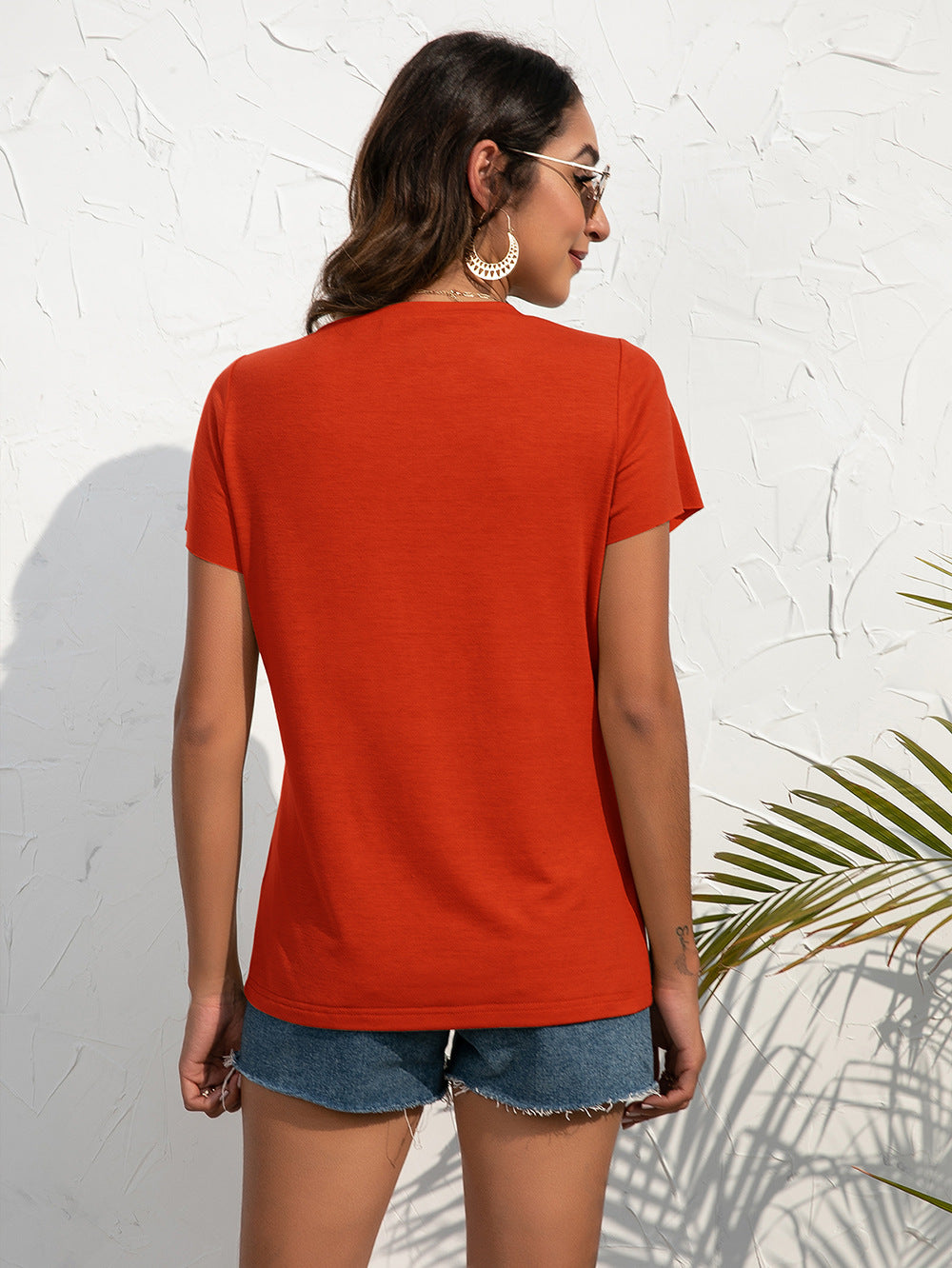 Women Orange Solid Top