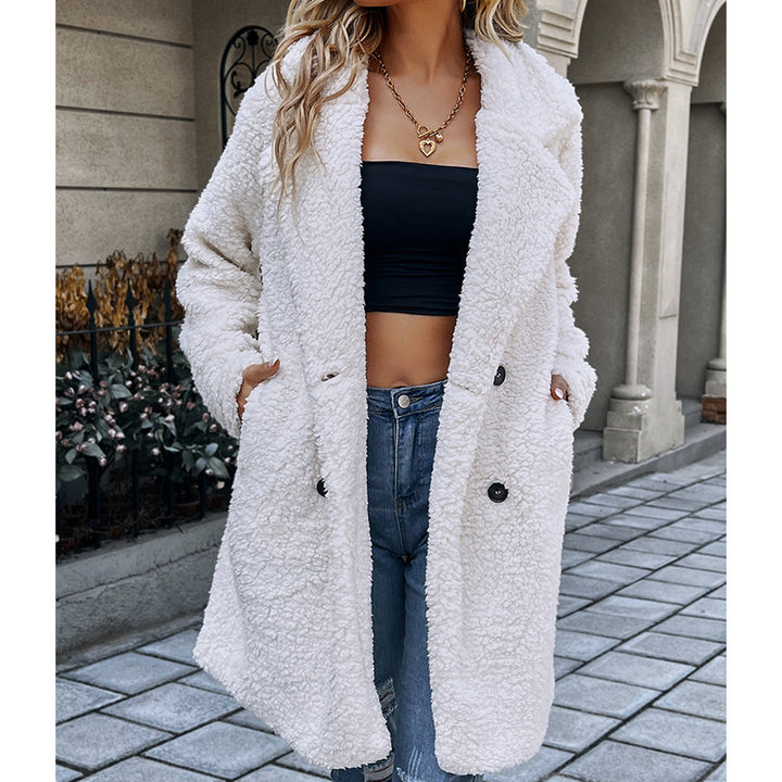 Women White Solid Longline Trench Coat