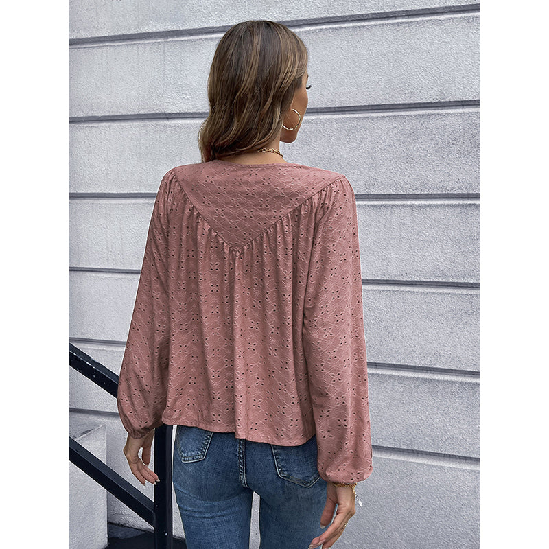 Pink Schiffli Puff Sleeve Top