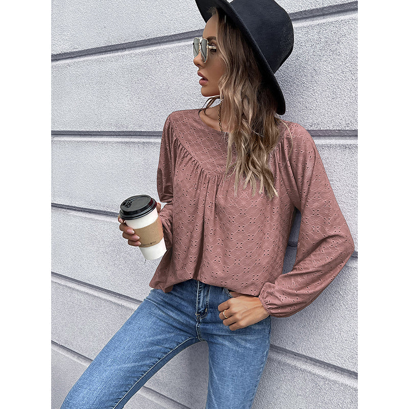 Pink Schiffli Puff Sleeve Top
