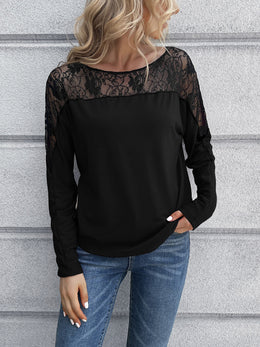 Black Solid Regular Top
