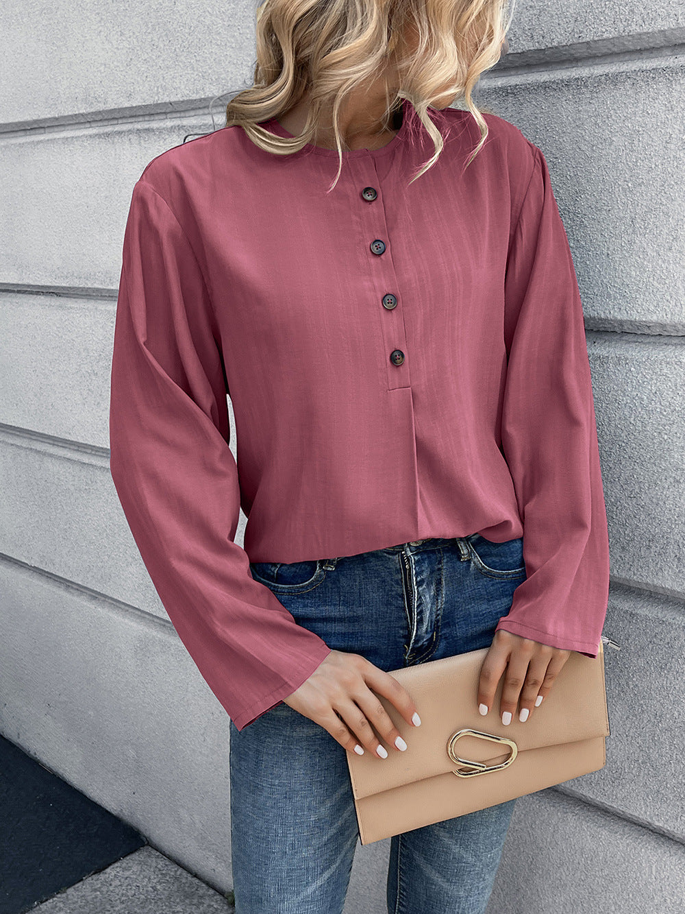 Women Pink Blouson Top
