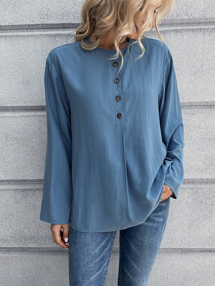 Blue Shirt Style Top