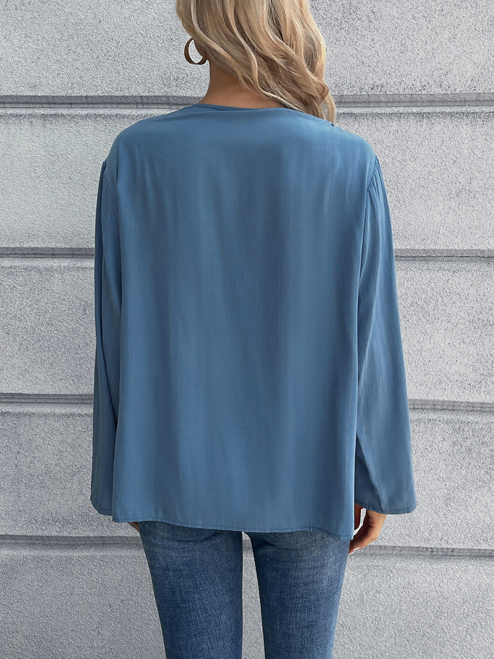 Blue Shirt Style Top
