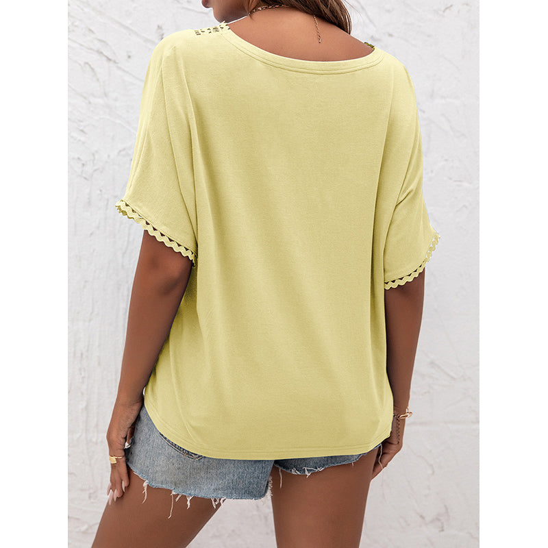 Yellow V-Neck Extended Sleeves Top