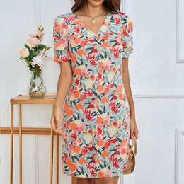 Multicoloured Floral Sheath Dress