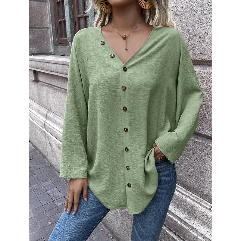 Green Collarless Opaque Longline Casual Shirt