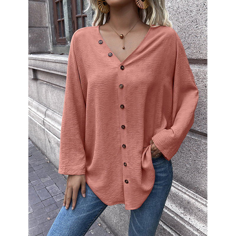 Pink Collarless Opaque Longline Casual Shirt