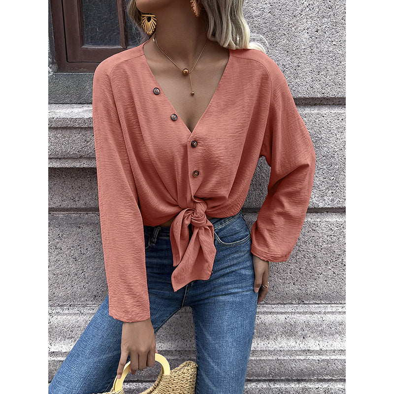 Pink Collarless Opaque Longline Casual Shirt