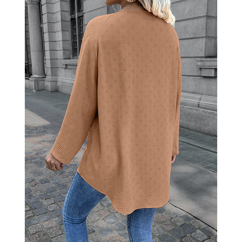 Khaki Collarless Casual Shirt