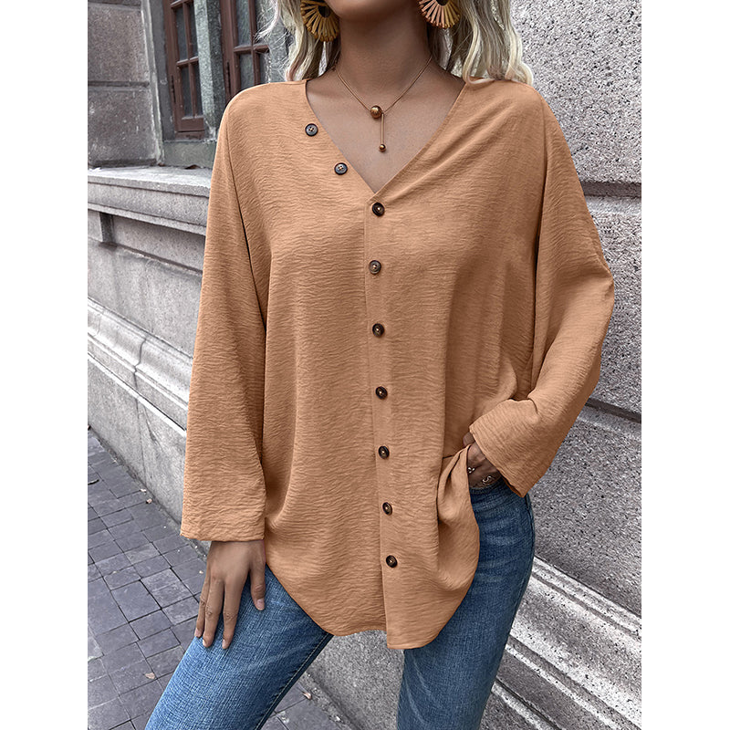Khaki Collarless Casual Shirt