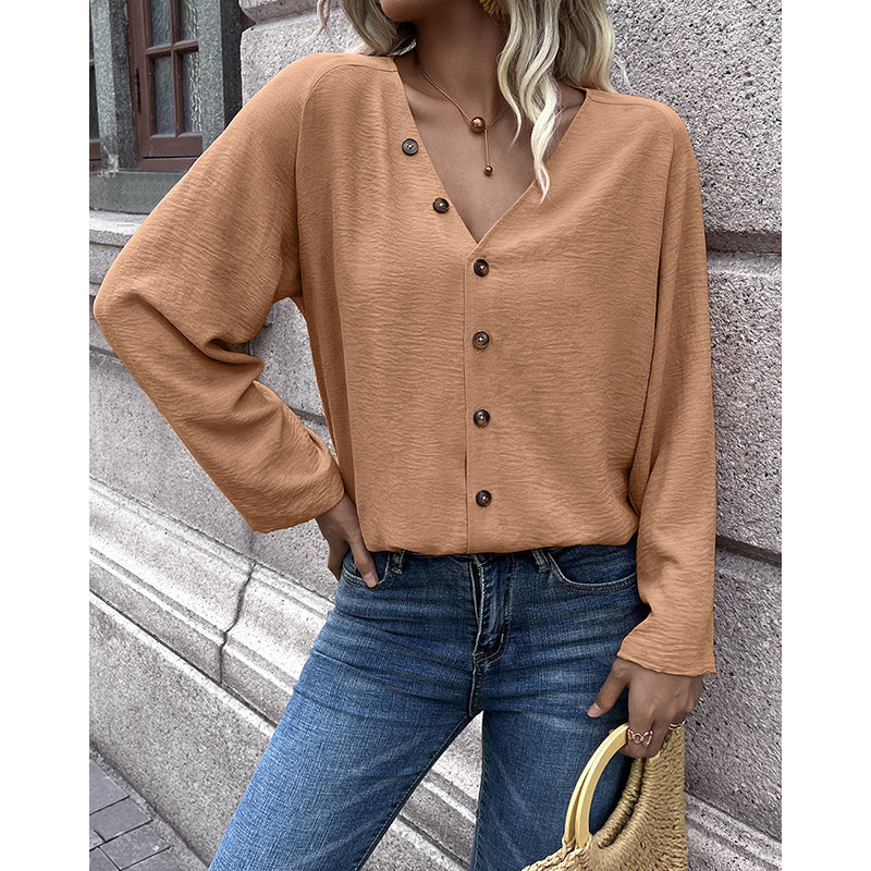 Khaki Collarless Casual Shirt