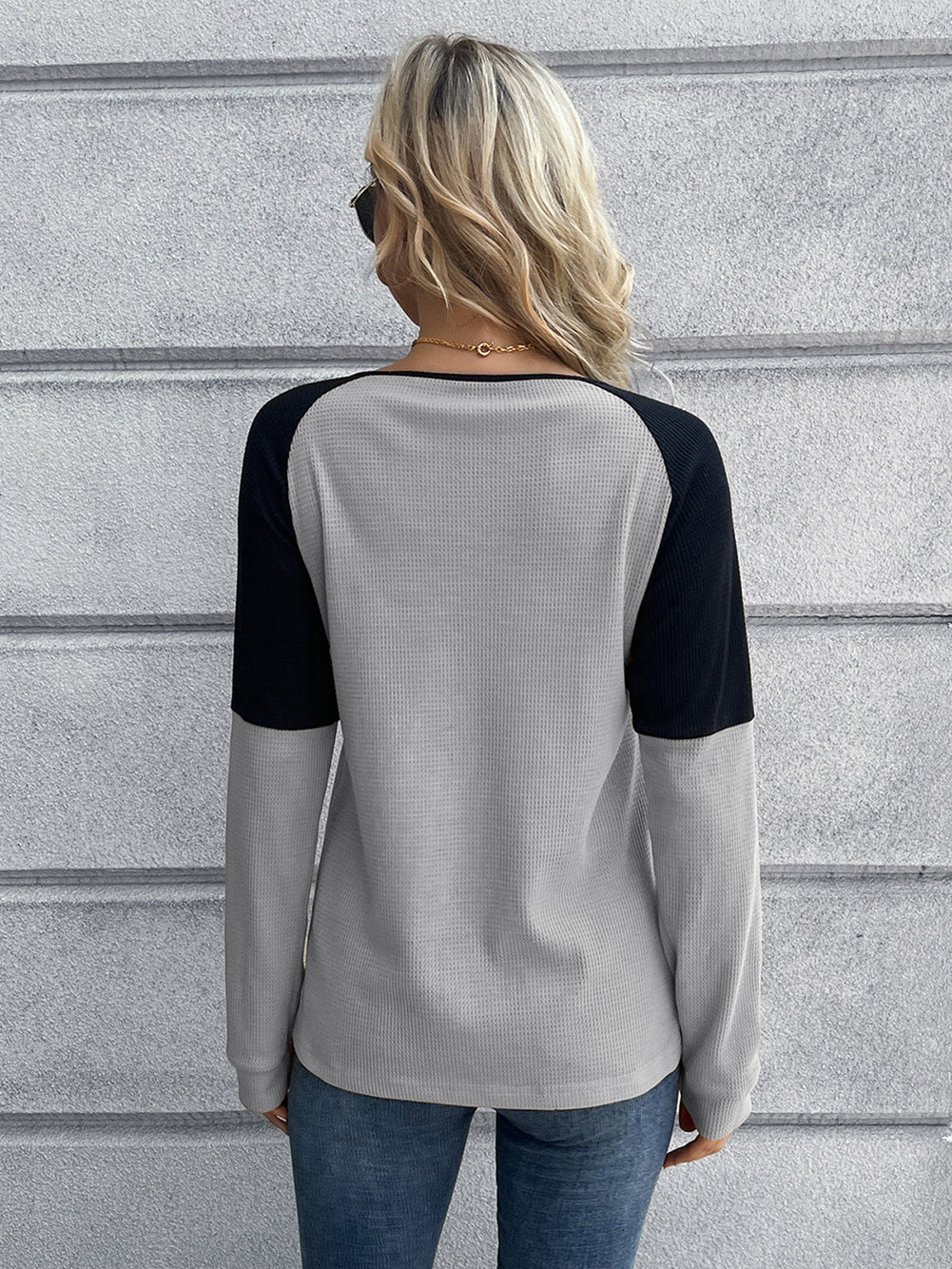 Women Grey & Black Styled Back Top