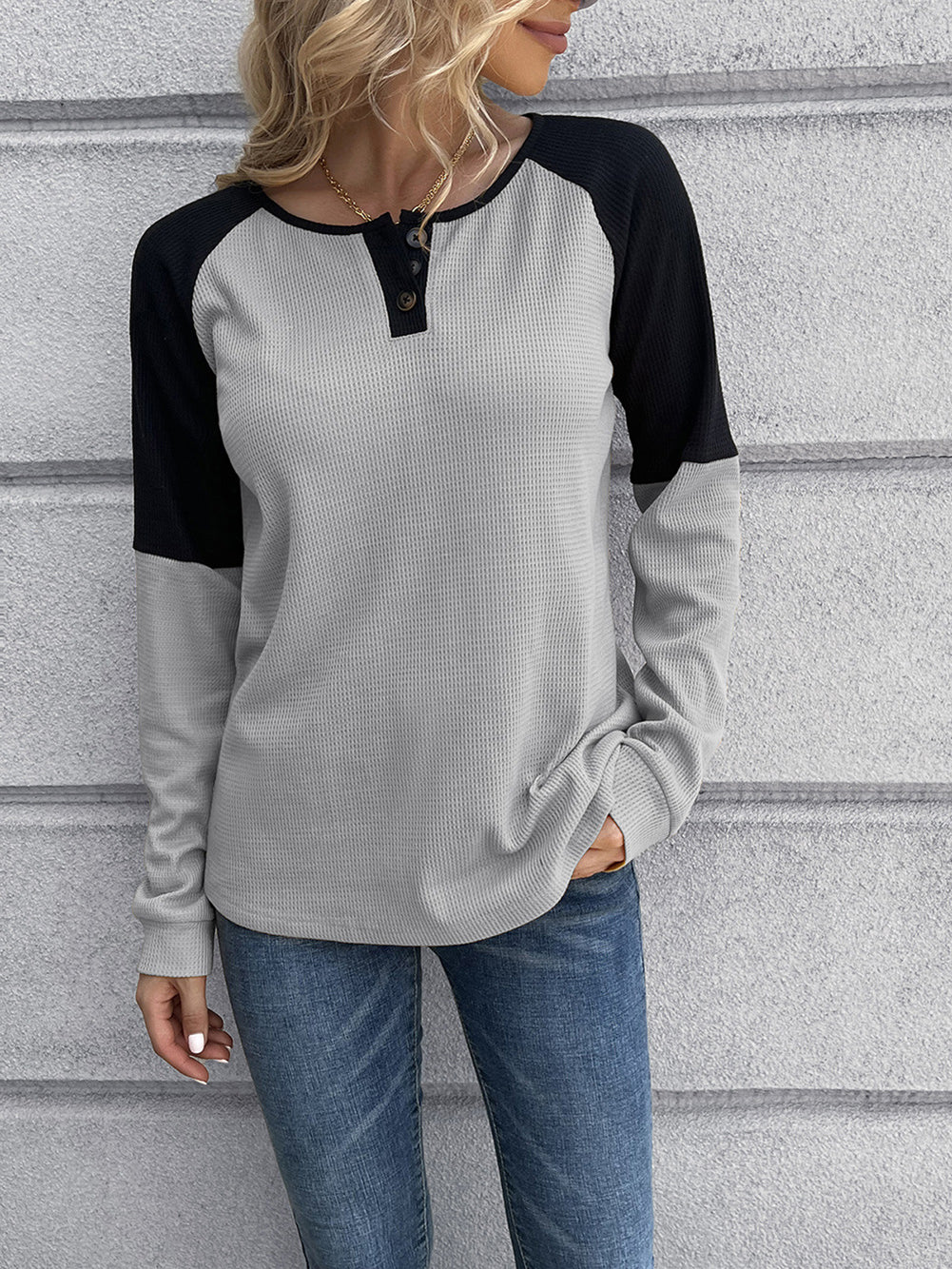 Women Grey & Black Styled Back Top