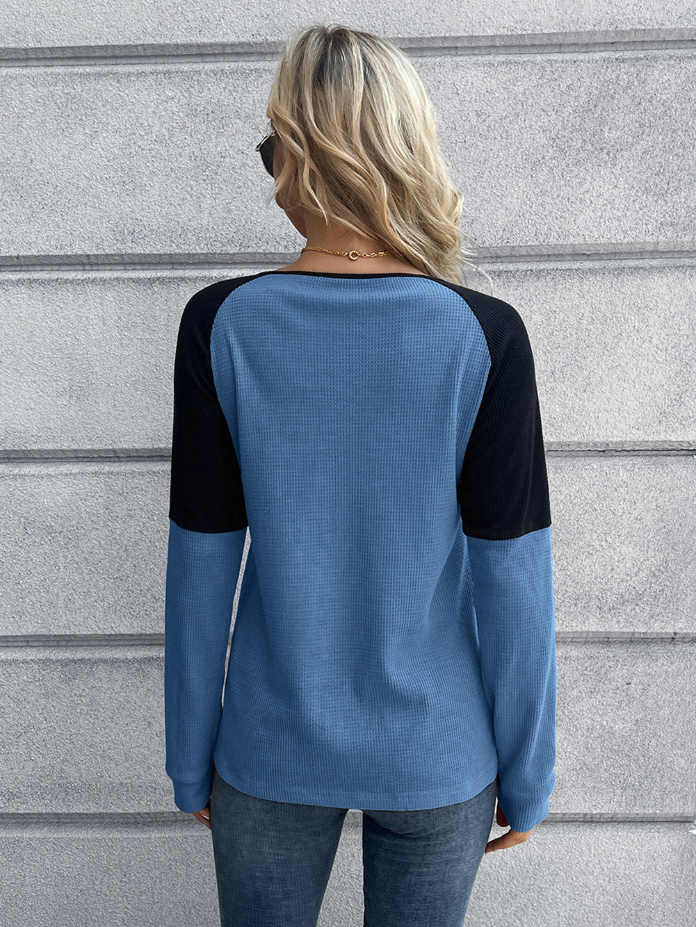 Women Blue & Black Top