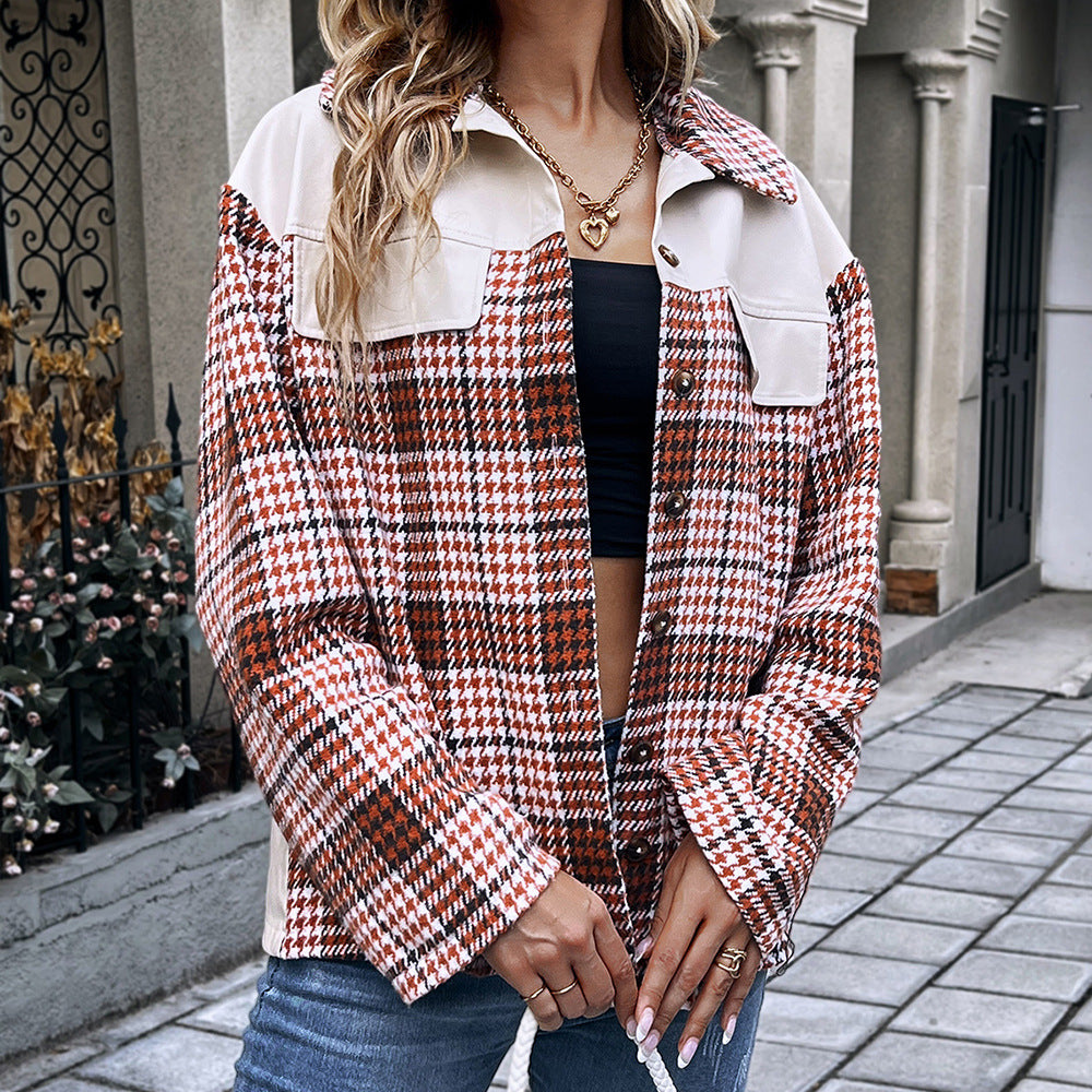 Women Maroon & White Checked Regular Tailored Jacket