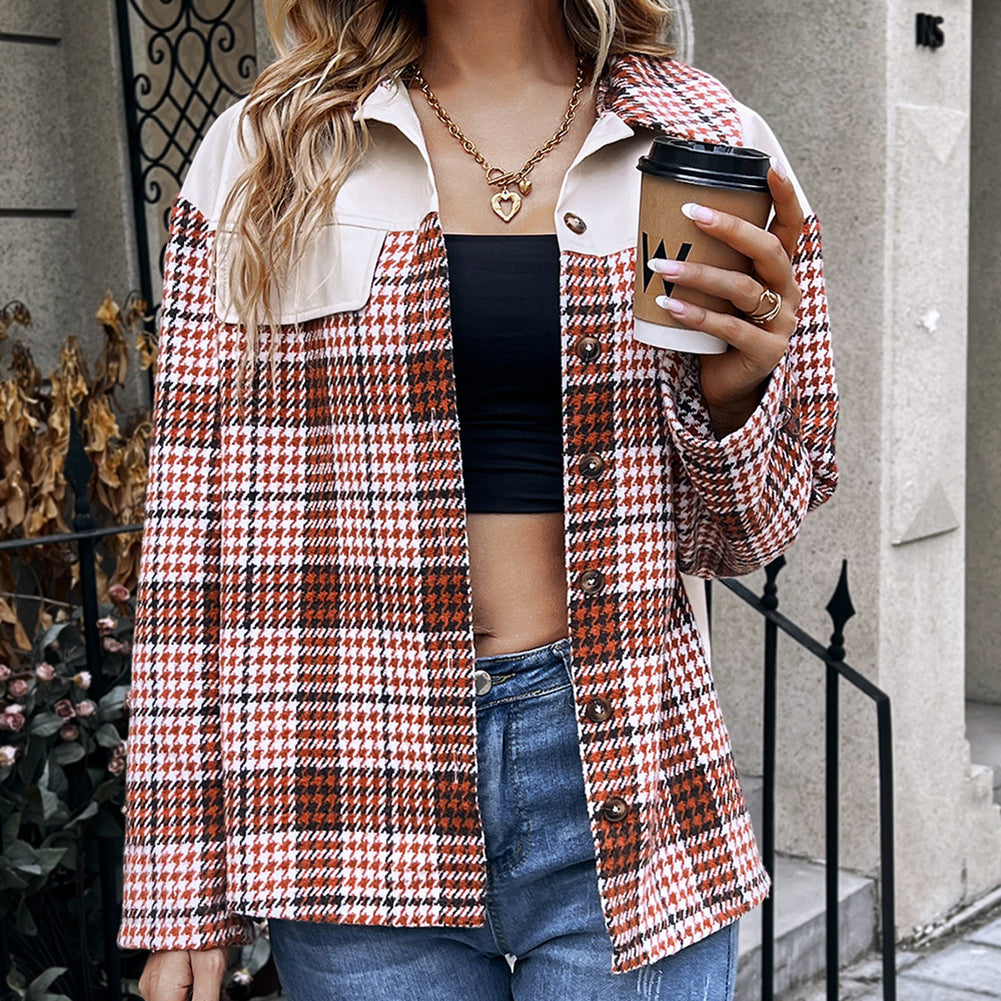 Women Maroon & White Checked Regular Tailored Jacket